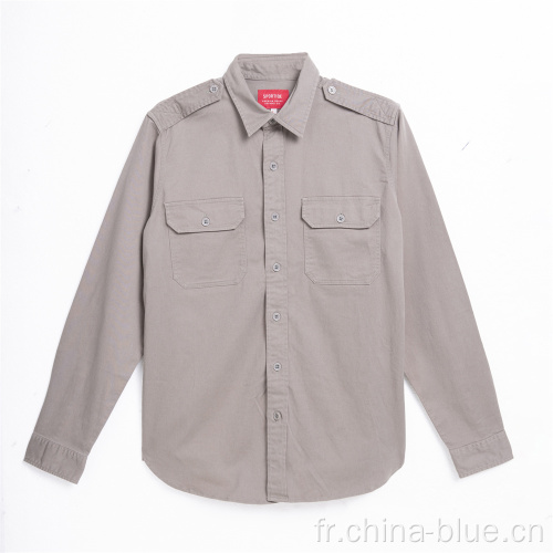 chemise à manches longues de haute qualité masculine de coton pour hommes